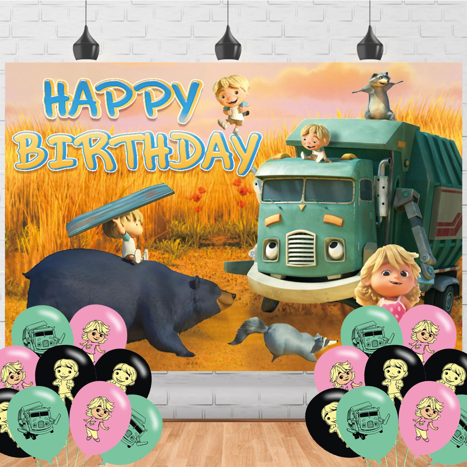 Trash Truck Birthday Party Backdrop, Decoration, and Banner - Photo Background Props for Boys and... | Amazon (US)