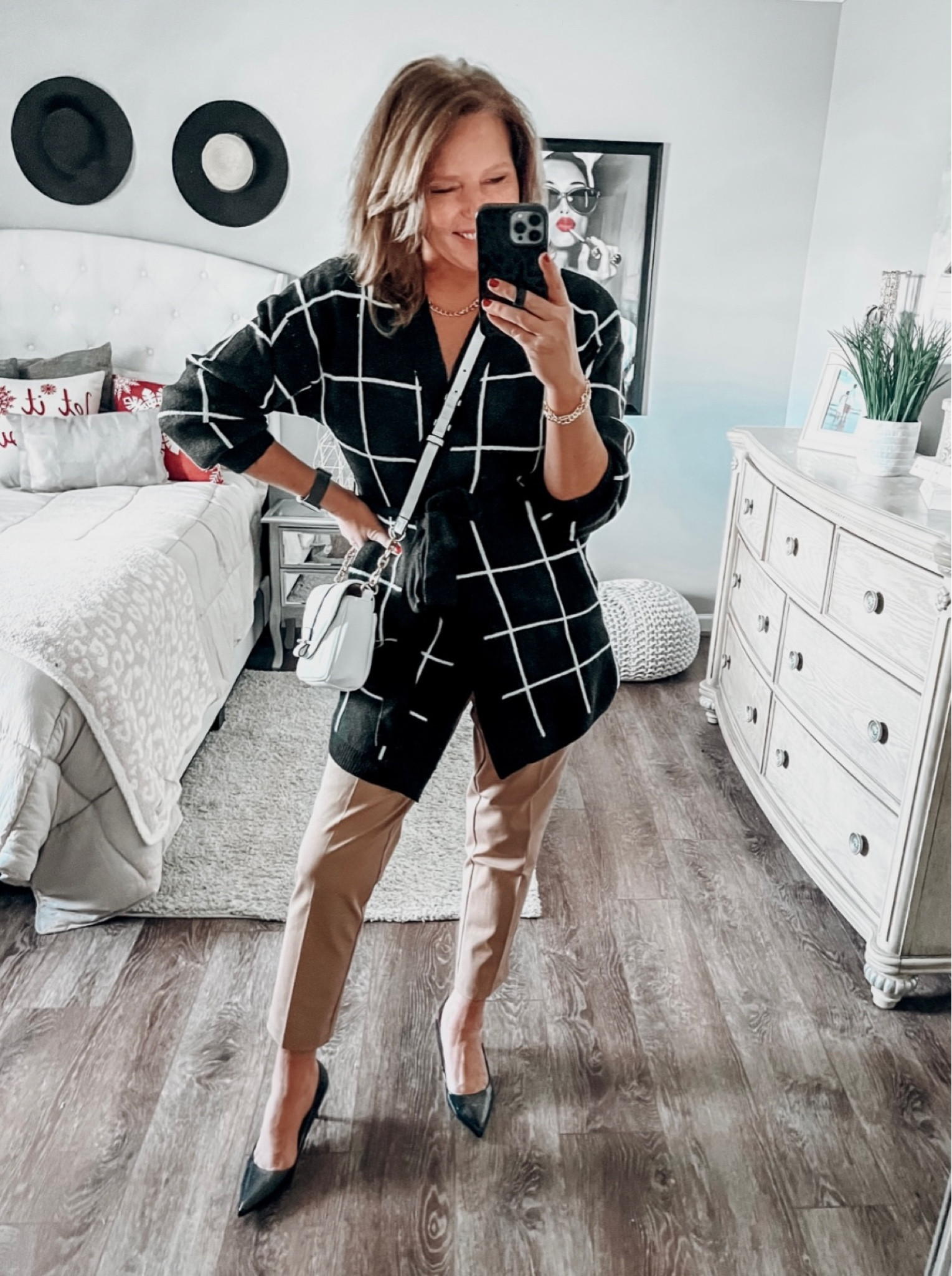 Styling a super cute window pane cardigan by Time and Tru from @walmart. #walmartpartner

I love this outfit! I styled this Time and Tru cardigan with the cutest slim ankle pants also by Time and Tru. These pants are perfect for workwear or style them with s sweater and sneakers fit s weekend outfit. These pants come in more colors and fits tts ( they have stretch in them too). My crossbody comes in more colors too!!

#walmartfashion #walmart @walmartfashion workwear, business casual, walmart finds, cardigans, crossbody, trends, new arrivals, casual chic

#LTKunder50 #LTKstyletip #LTKworkwear