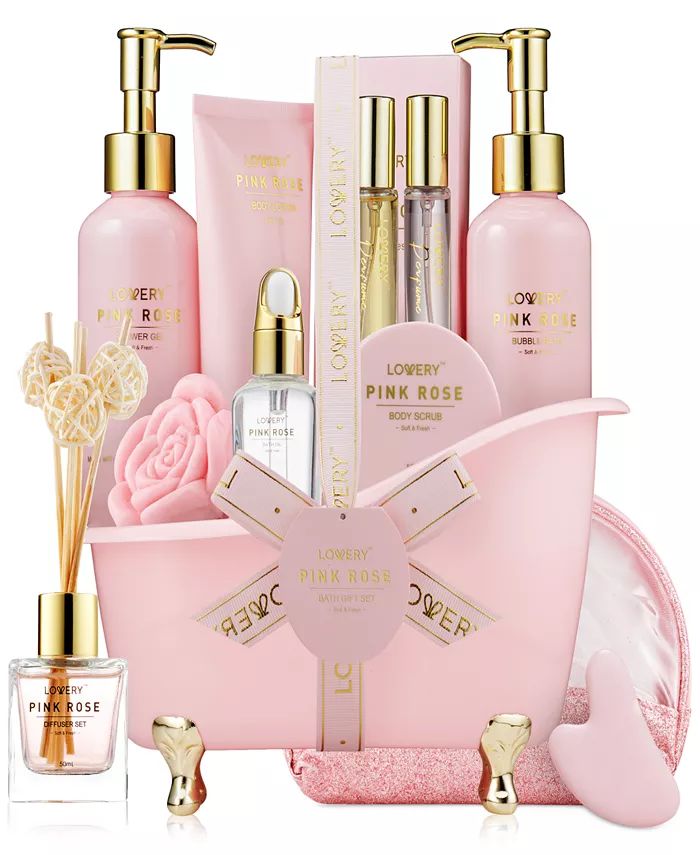 19-Pc. Pink Rose Relaxing Luxury Spa Gift Set | Macy's