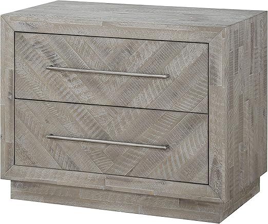 Modus Furniture Solid Wood Nightstand, 2-Drawer, Alexandra - Rustic Latte | Amazon (US)