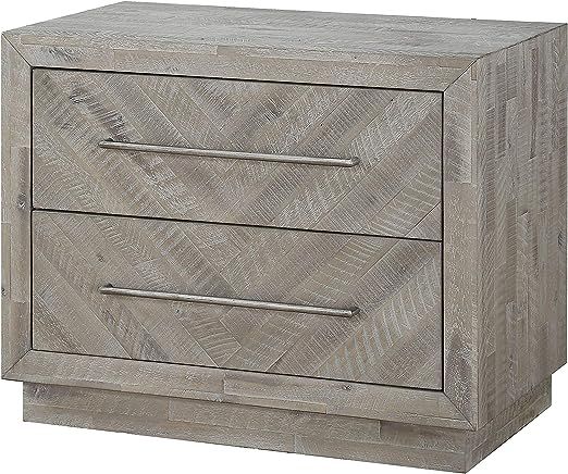 Modus Furniture Solid Wood Nightstand, 2-Drawer, Alexandra - Rustic Latte | Amazon (US)