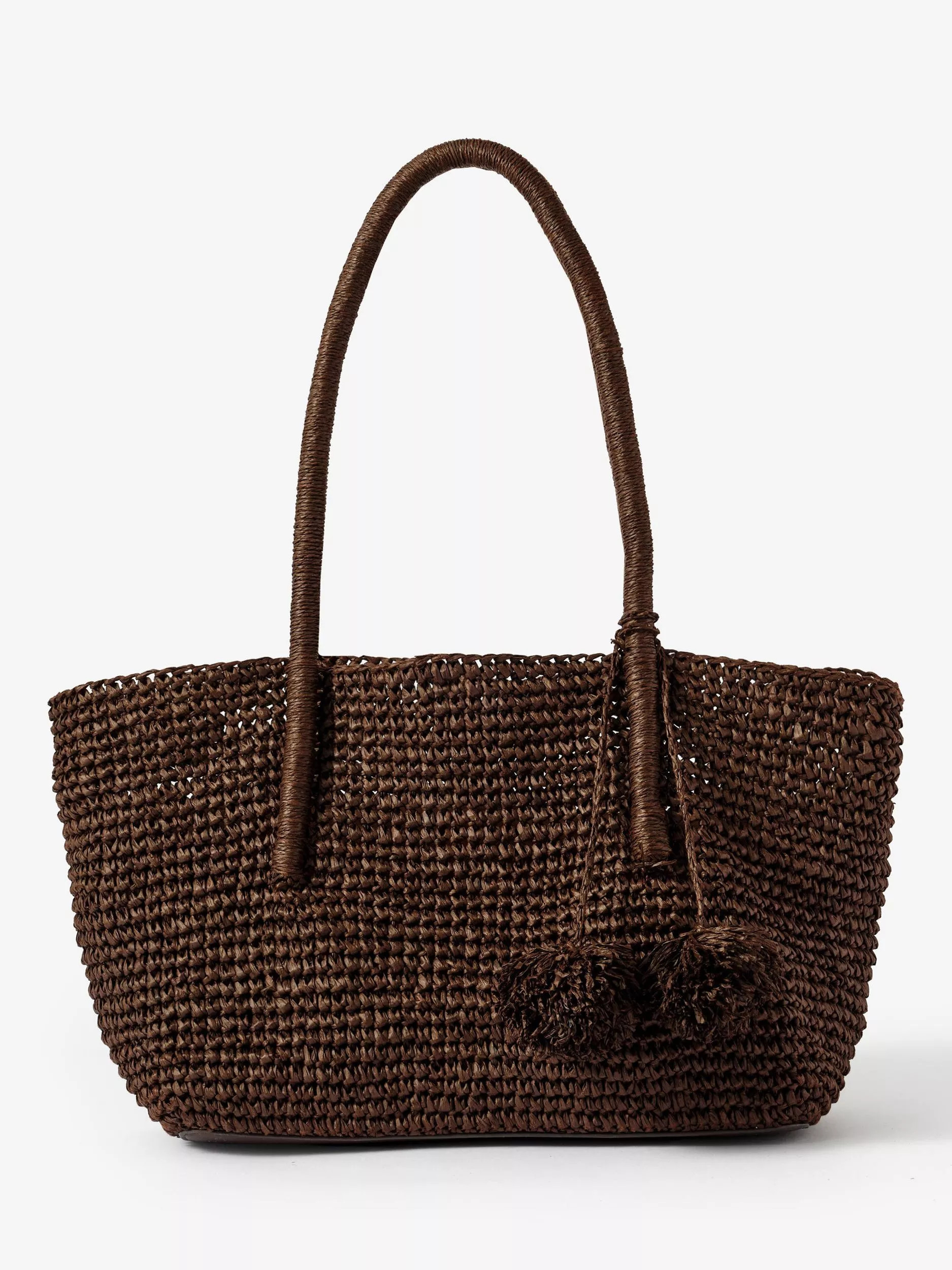 Mint Velvet Woven Tote Bag, Brown | John Lewis (UK)
