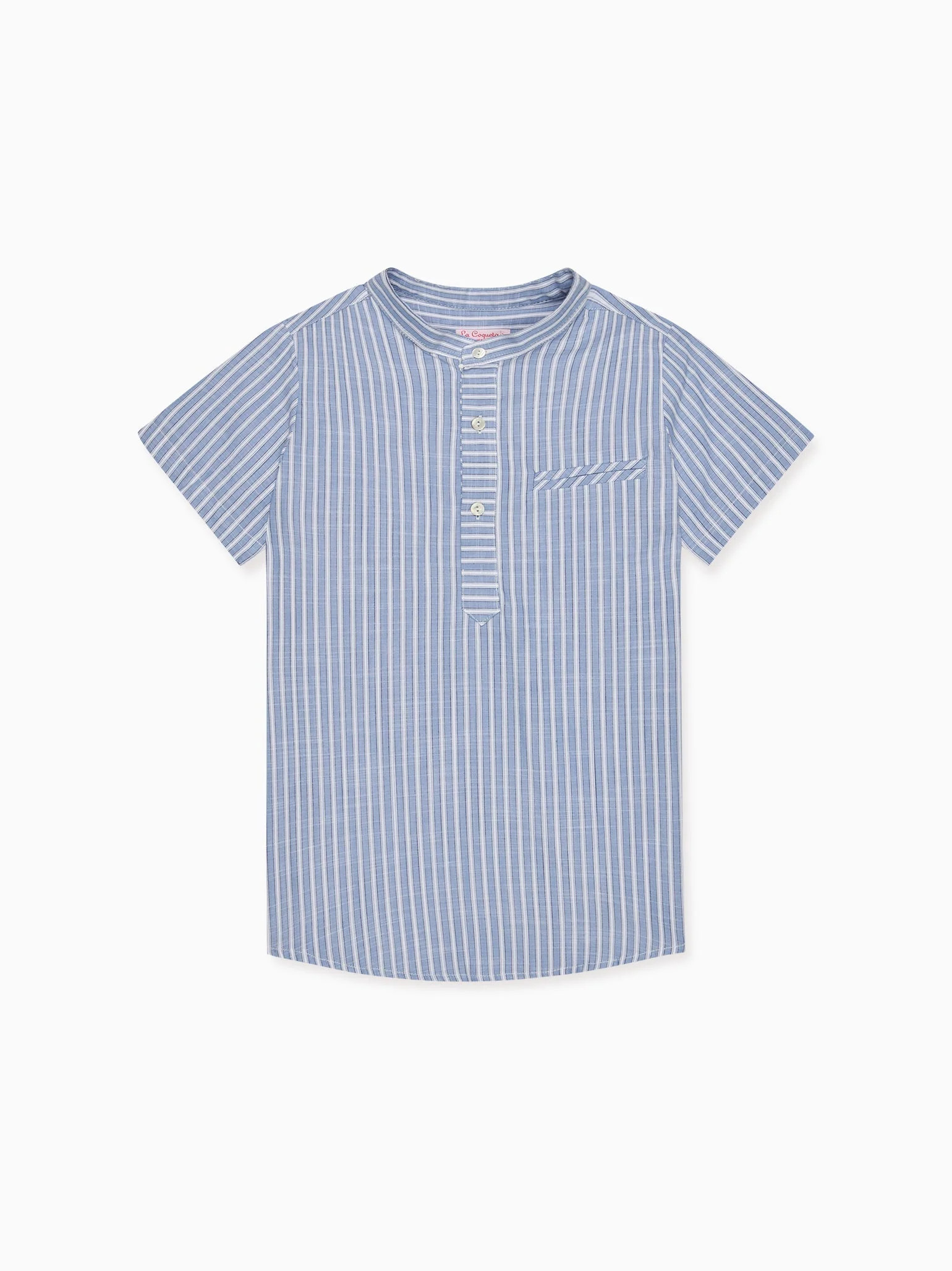Blue Stripe Arcos Boy Shirt | La Coqueta (US)
