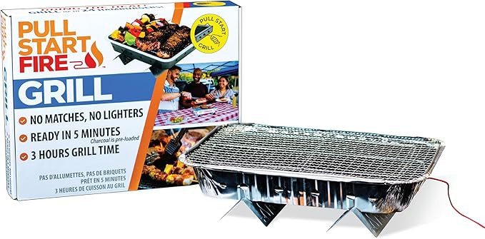 Pull Start Fire Grill | Single Use Portable Disposable Charcoal BBQ with Pull Start Matchless Ign... | Amazon (US)
