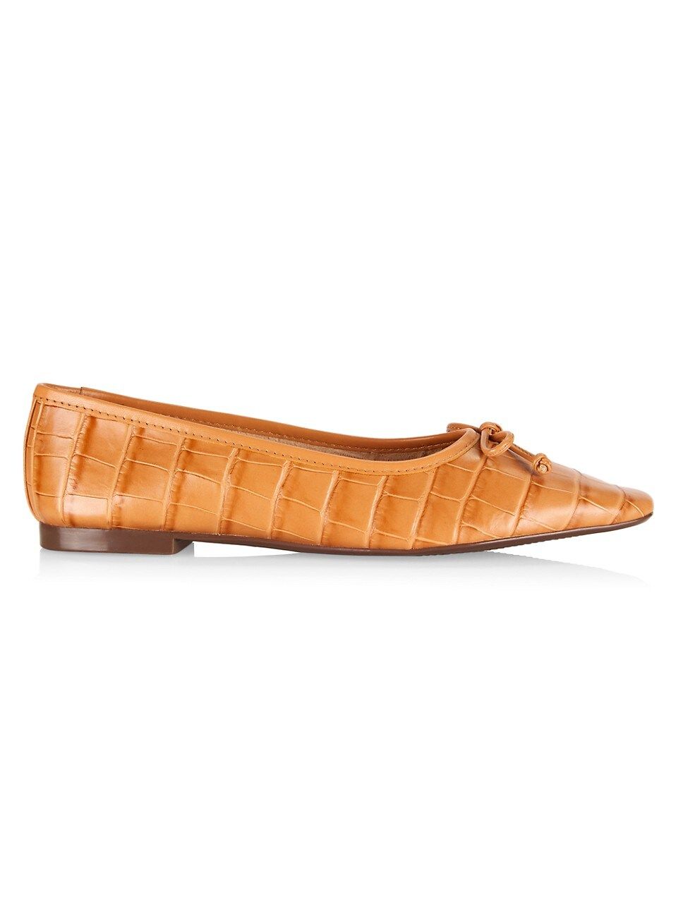 Arissa Croc-Embossed Leather Ballet Flats | Saks Fifth Avenue
