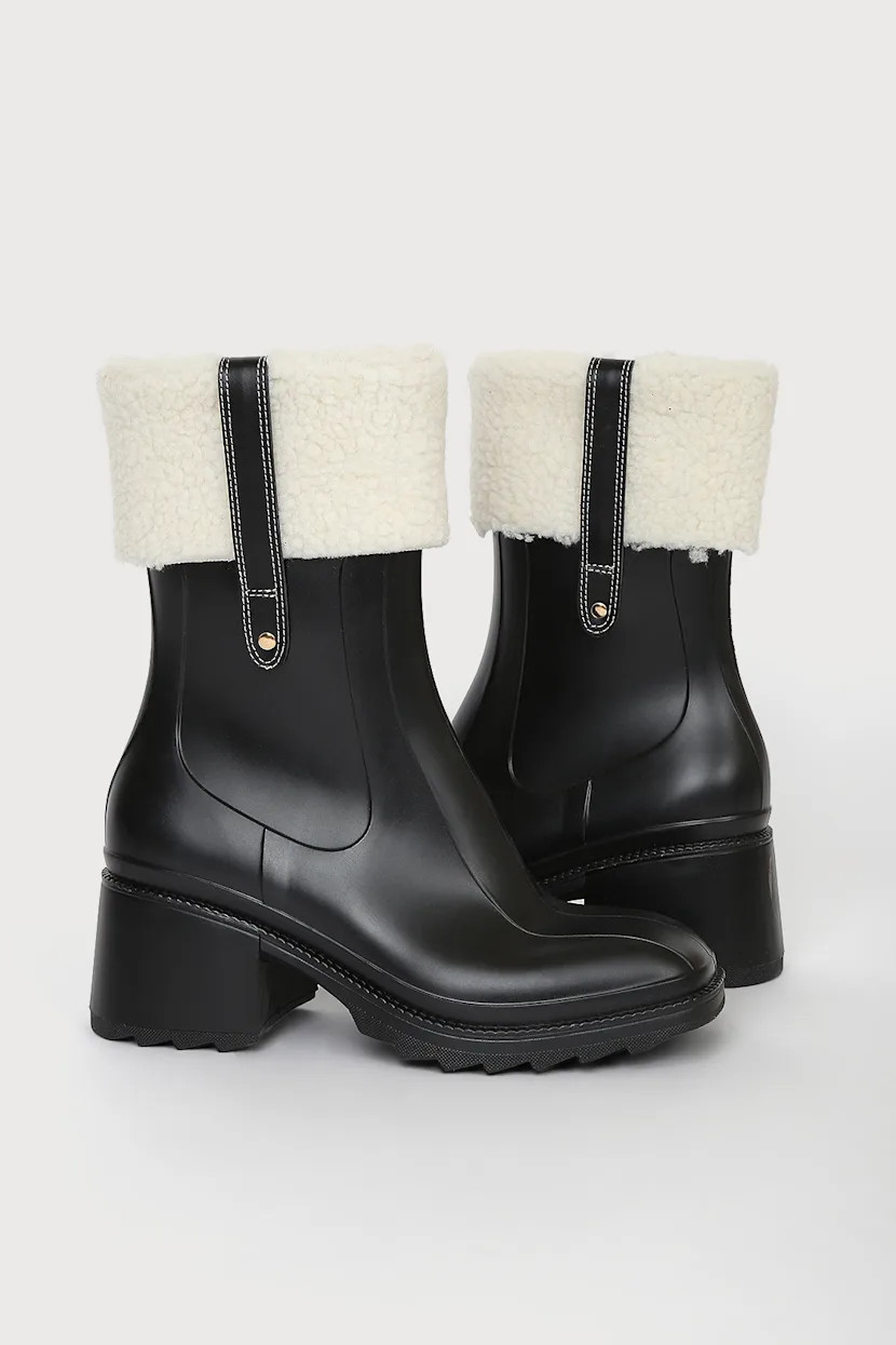 Chayy Black Faux Fur Mid-Calf Boots | Lulus