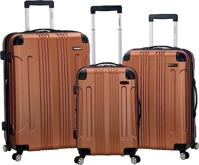 Rockland London Hardside Spinner Wheel Luggage, Brown, 3-Piece Set (20/24/28) | Amazon (US)