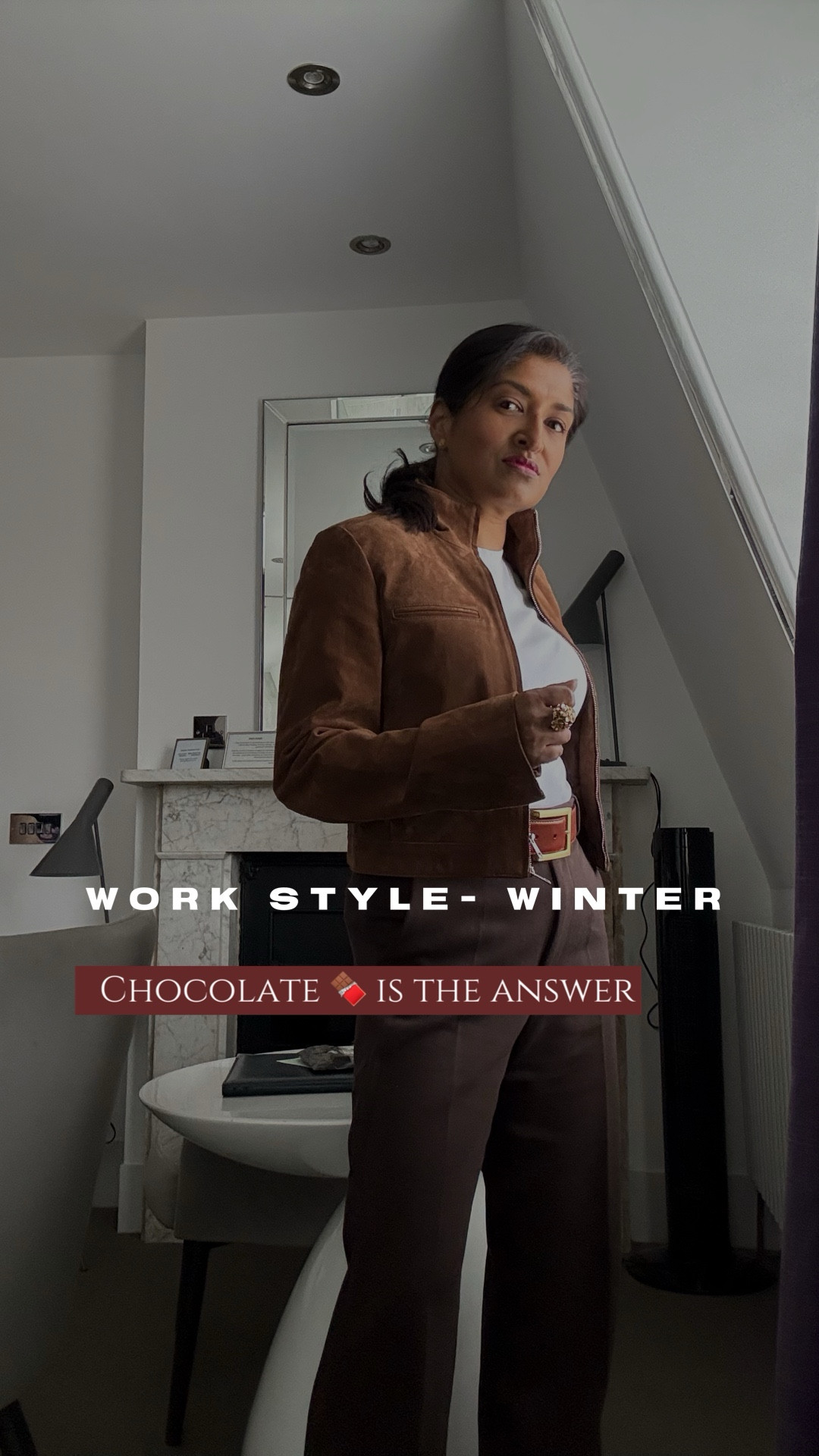 Chocolate 🍫 is always the answer, I can’t remember the question! 

My suede jacket is @zara can’t link, so linked some alternatives. 

#LTKworkwear #LTKover50style