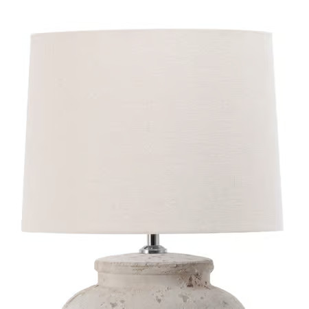 Gray 19-inch Antique Ceramic Urn Table Lamp | Rugs USA