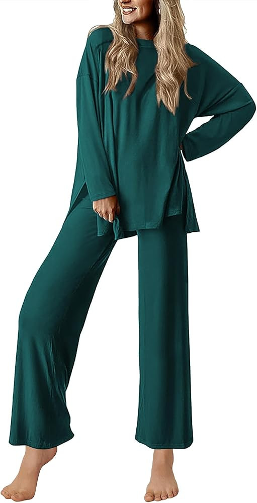 Ekouaer Lounge Sets for Women Long Sleeve Pajamas Fall Loungewear Soft Comfy Pjs Two Piece Travel... | Amazon (US)