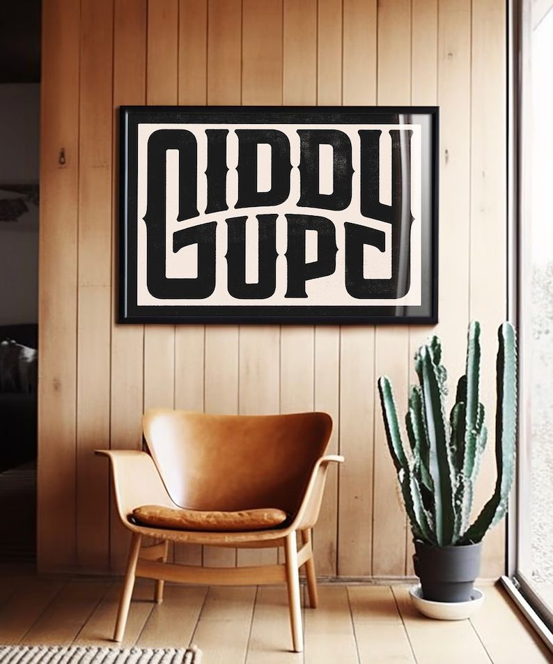Giddy Up Typography Art Print, Western Wall Decor, Southwestern Wall Art, Cowboy cowgirl Poster, ... | Etsy (US)