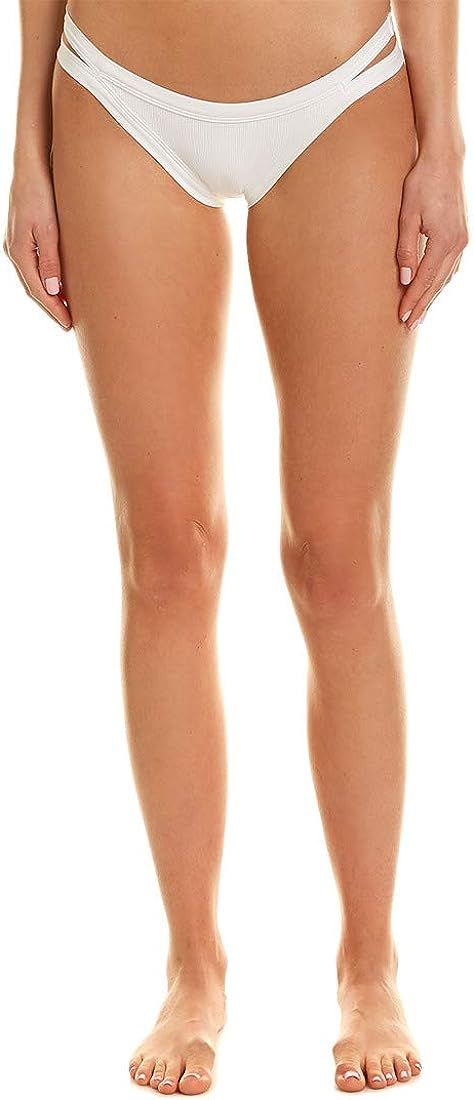 LSpace Women's Charlie Ribbed Tab Side Hipster Bikini Bottom White M | Amazon (US)
