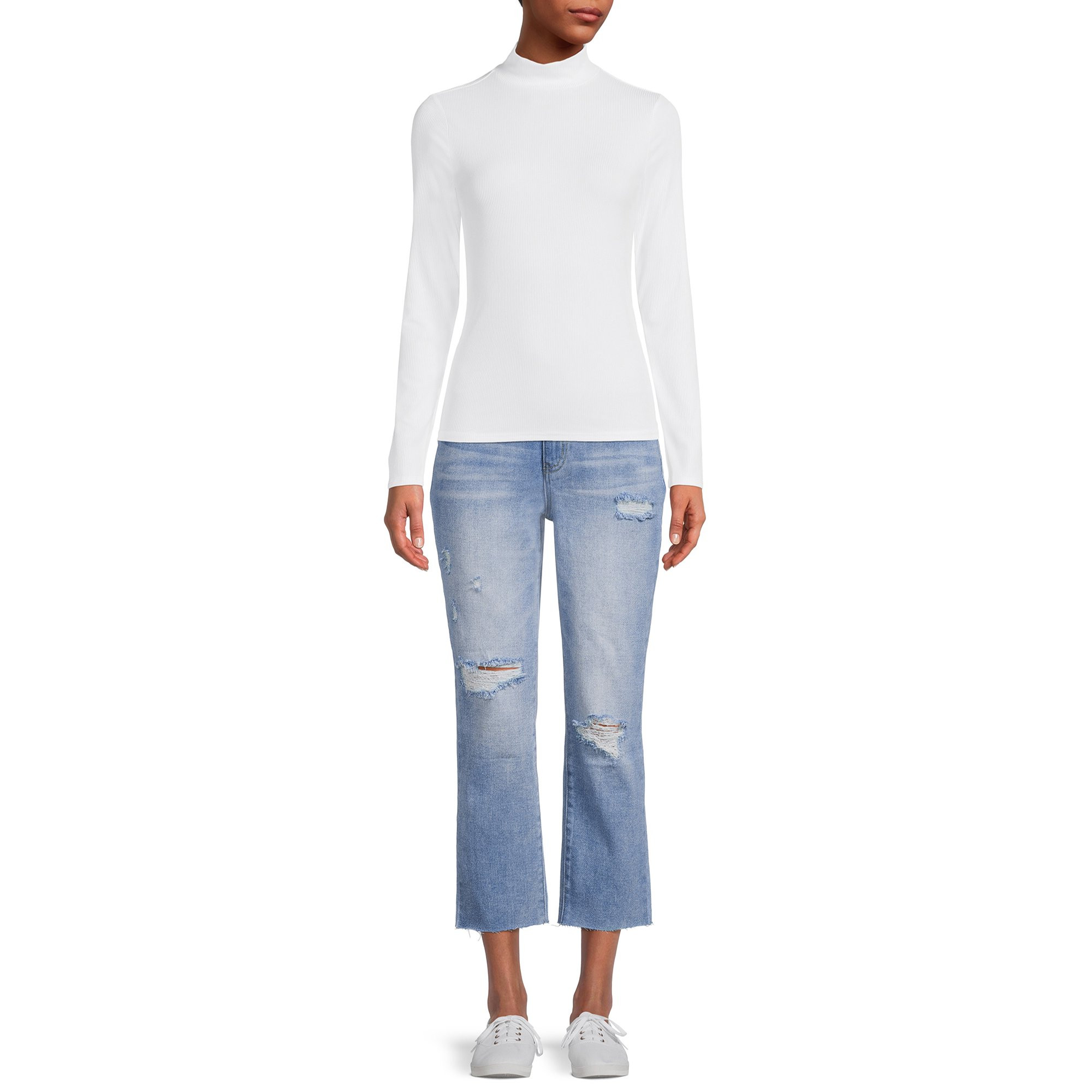 No Boundaries Juniors' Mock Neck Top, 2-Pack | Walmart (US)