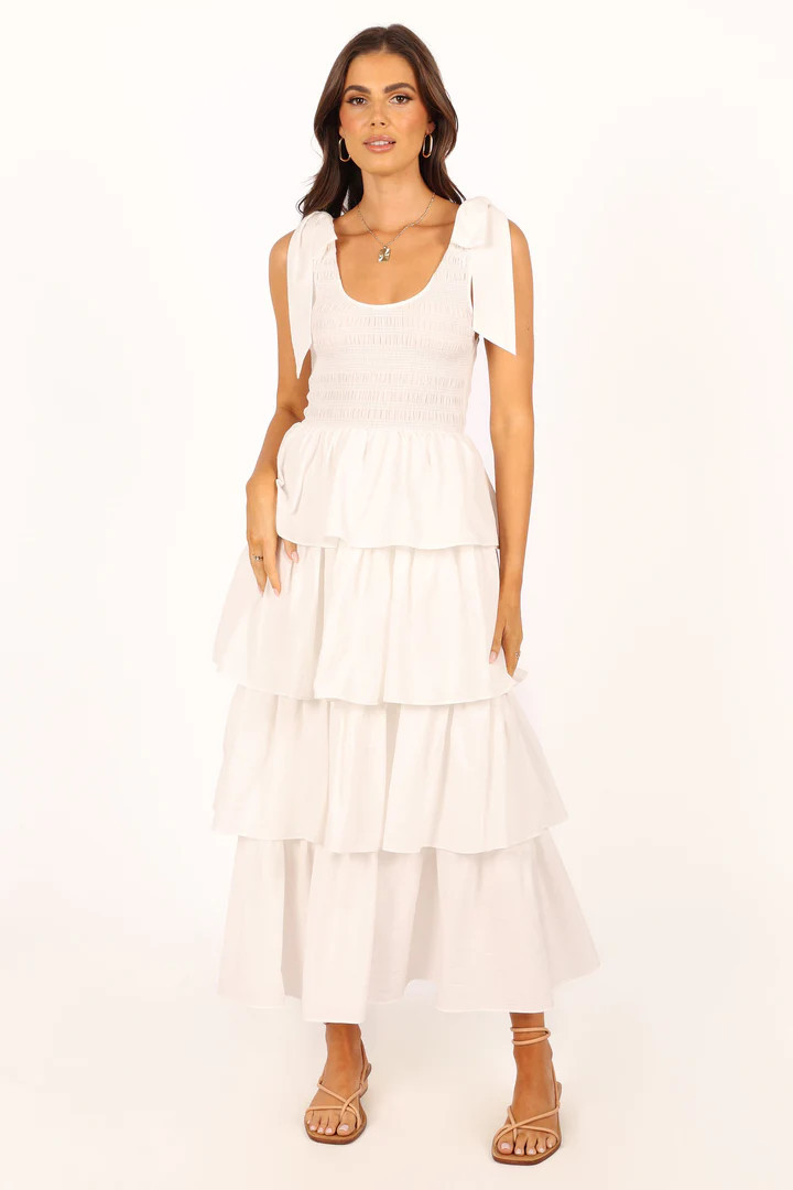 Raphael Tiered Maxi Dress - White | Petal & Pup (US)