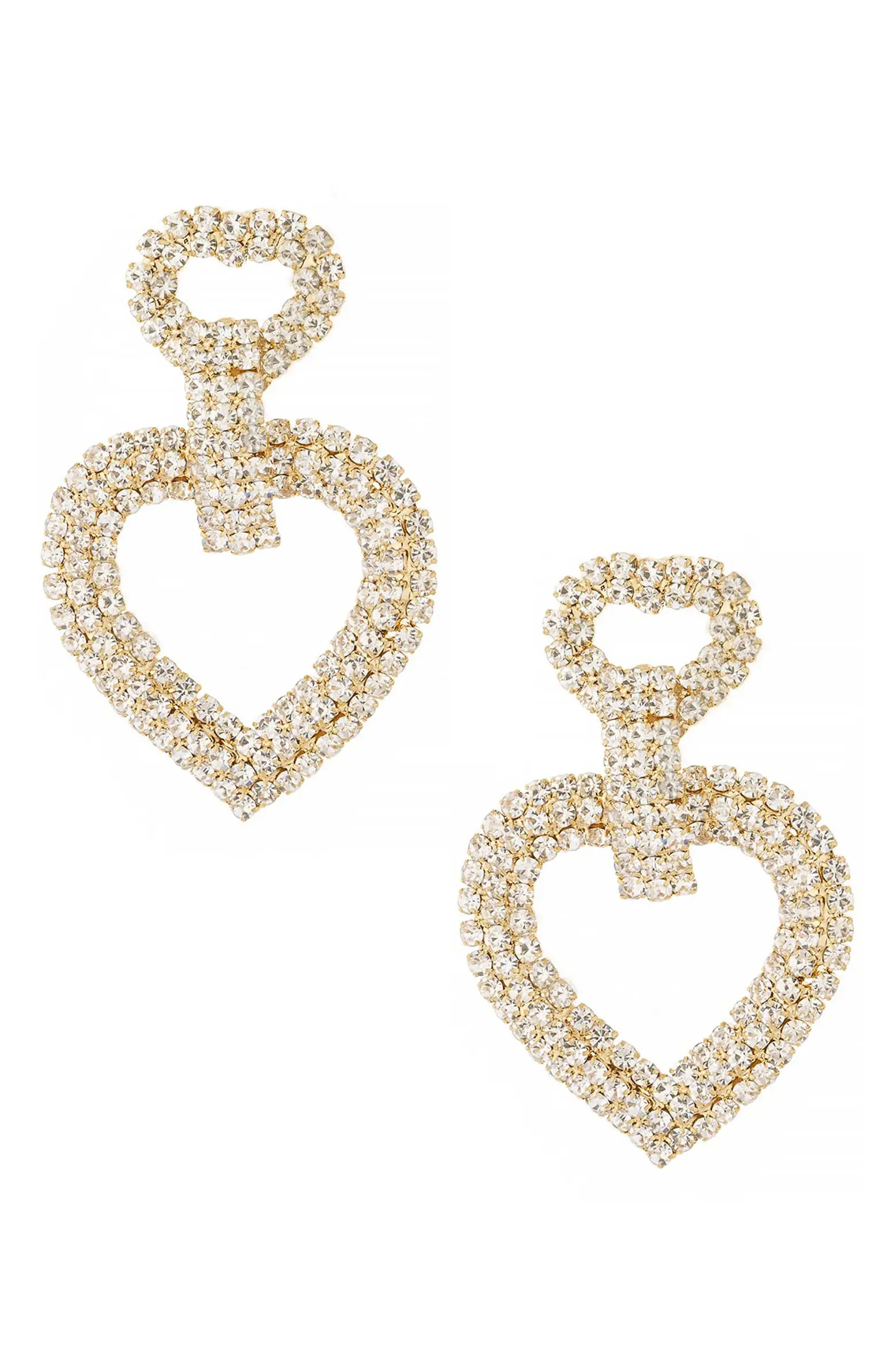 Dove Pavé Heart Drop Earrings | Nordstrom