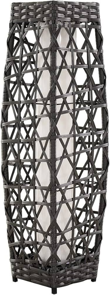 Grand patio Outdoor Solar-Powered Woven Resin Wicker Lantern Floor Lamp, Decoration for Deck, Gar... | Amazon (US)