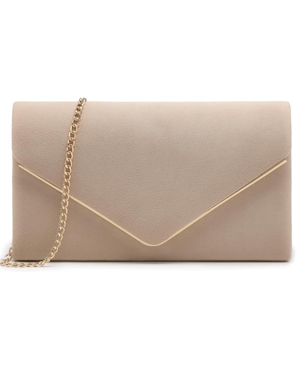 Dasein Women Faux Suede Evening Clutch Bags Formal Party Clutches Wedding Purses Cocktail Prom Cl... | Amazon (US)