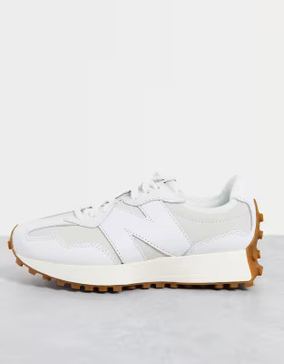 New Balance 327 premium satin sneakers in white | ASOS (Global)