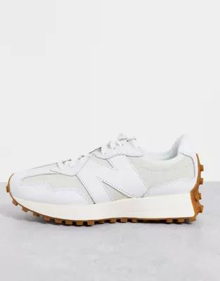 New Balance 327 premium satin sneakers in white | ASOS (Global)