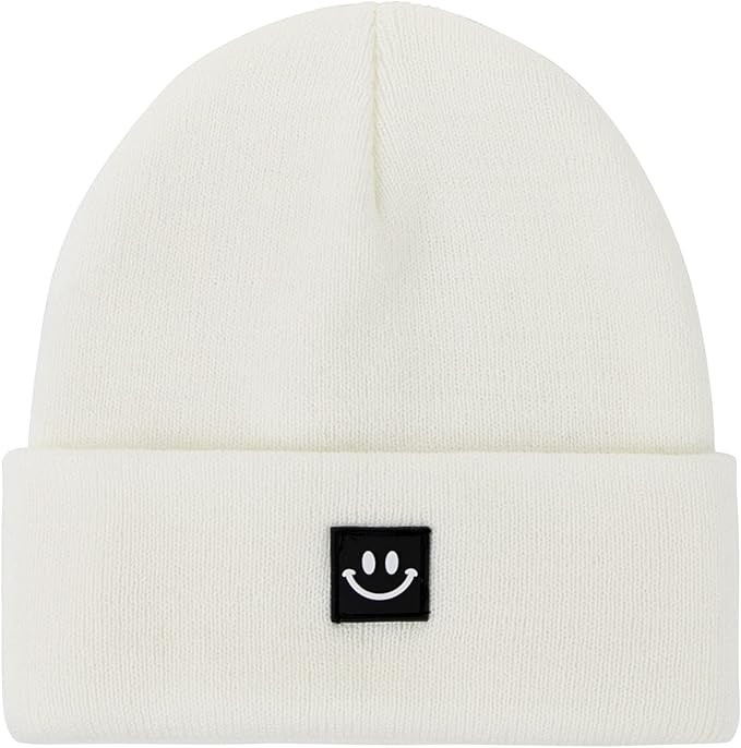 Zando Smiley Face Beanie Hats for Men Knit Beanies Womens Unisex Warm Winter Hats Cuffed Skull Ca... | Amazon (US)