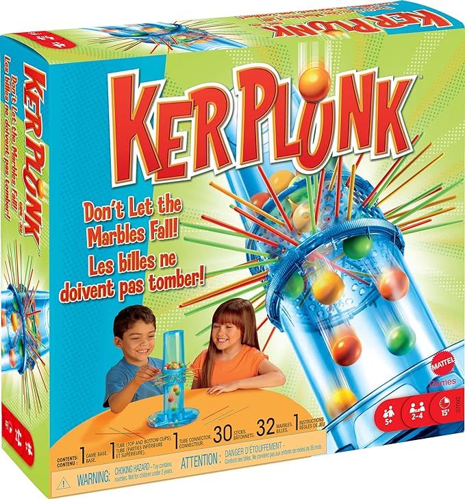 Mattel Games KerPlunk Kids Game, Family Game for Kids & Adults with Simple Rules, Don't Let the M... | Amazon (US)