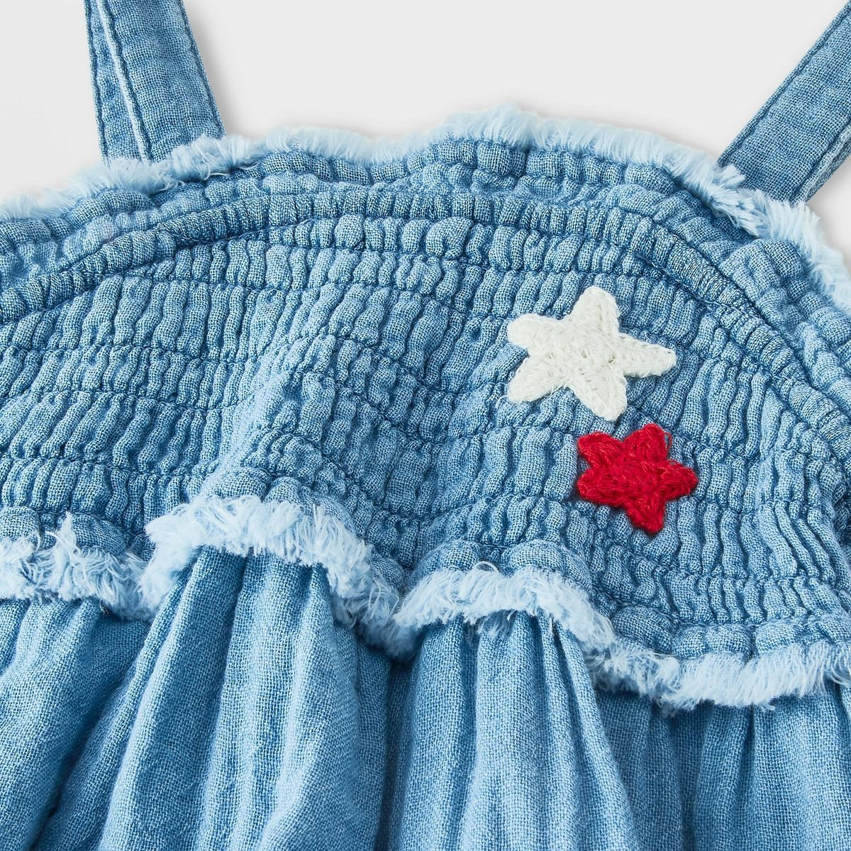 Baby Girls' Star Patch Denim Top & Bottom Set - Cat & Jack™ Blue | Target