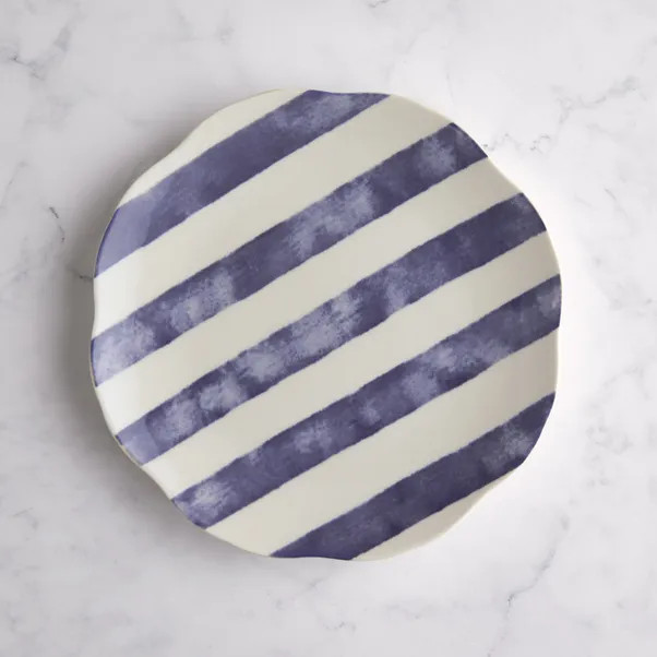 Striped Stoneware Wavy Side Plate | Dunelm (migrated)