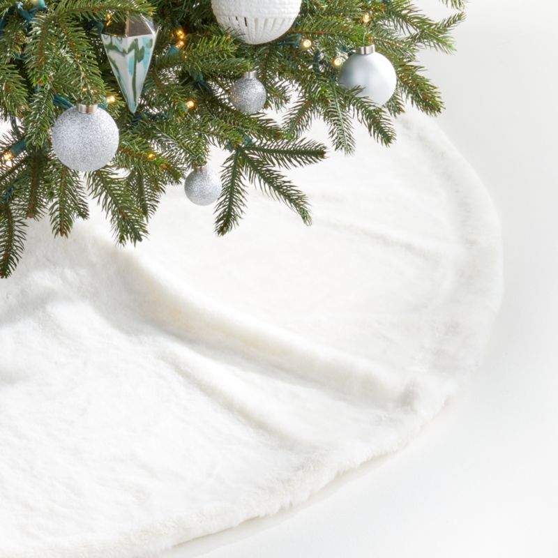 Faux Fur Winter White Christmas Tree Skirt + Reviews | Crate and Barrel | Crate & Barrel