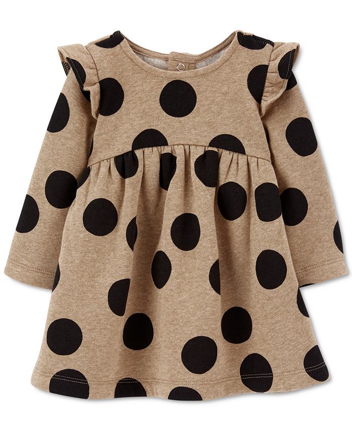 Baby Girls Polka Dot Fleece Dress | Macys (US)