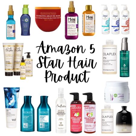 Amazon 5 Star Hair Products. Haircare. Hair. Hair products. Haircare products. Amazon products. Shampoo. Conditioner. Deep conditioner. Hair oil. Leave in conditioner. Hair mask. 

#LTKbeauty #LTKunder50 #LTKstyletip