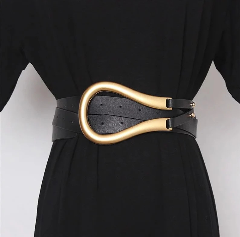 Gold buckle belt - Fashion belt - Luxury belt - Horseshoe belt | Etsy (US)