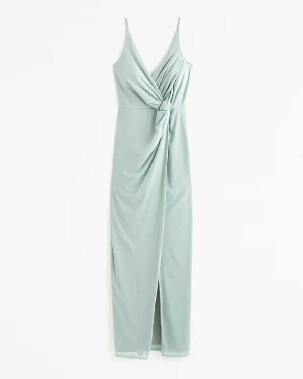 Women's Mesh Twist Wrap Gown | Women's Dresses & Jumpsuits | Abercrombie.com | Abercrombie & Fitch (US)