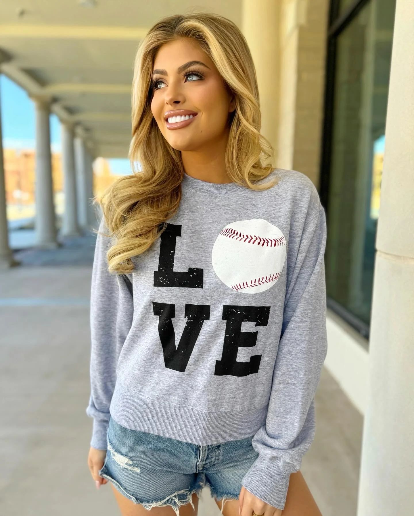 Cropped “LOVE” Baseball Pullover | Live Love Gameday®