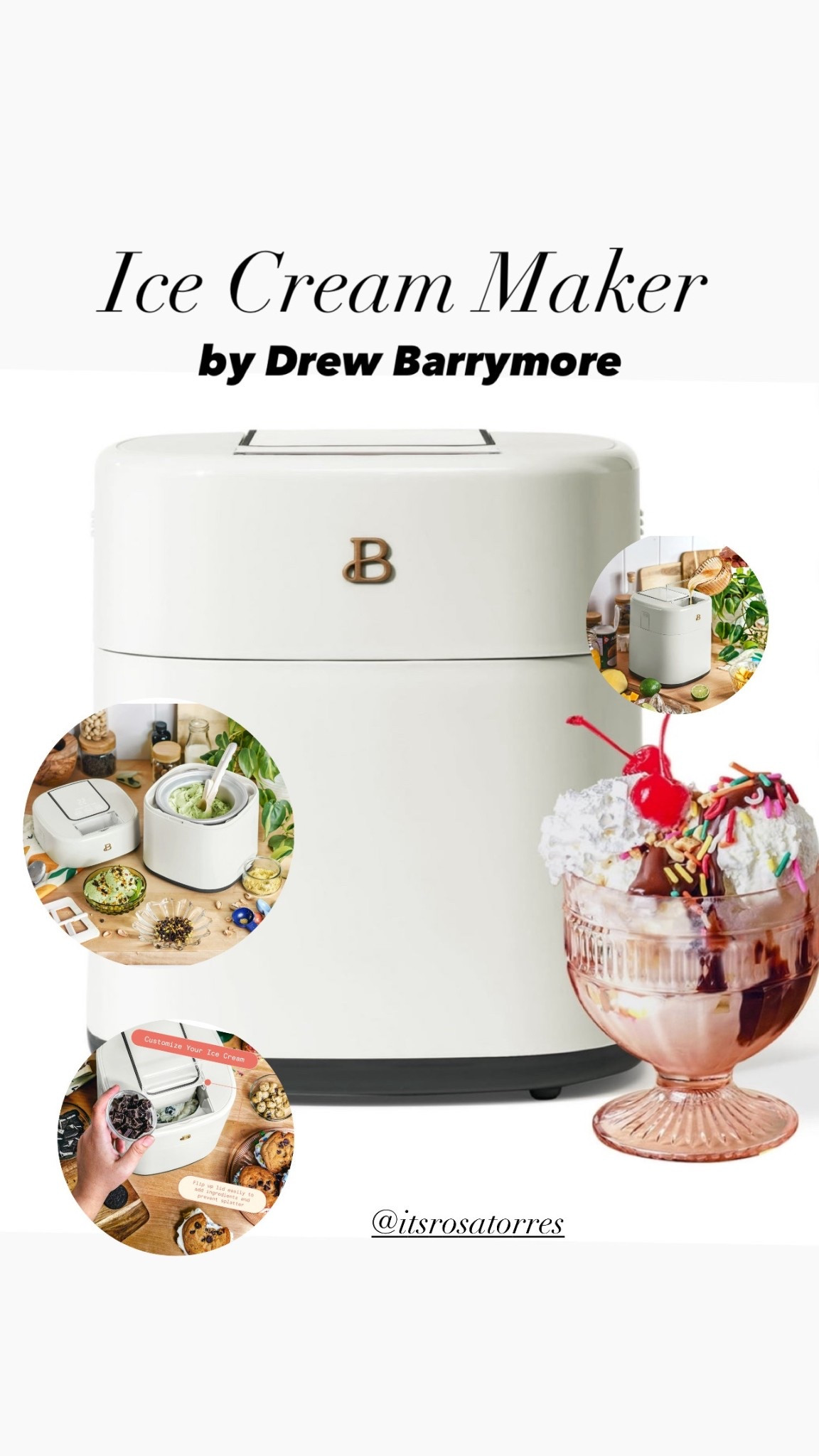 Summer is around the corner what a great way to make homemade icecream. Love this Barrymore icecream maker! @Beautifulbydrew so many cute icecream makers. 

#icecreammaker #drewbarrymore #helado #icecream #gelato  #softserveicecream beautifulbydreww #target 

#LTKMothersDay #LTKKids #LTKfoodie