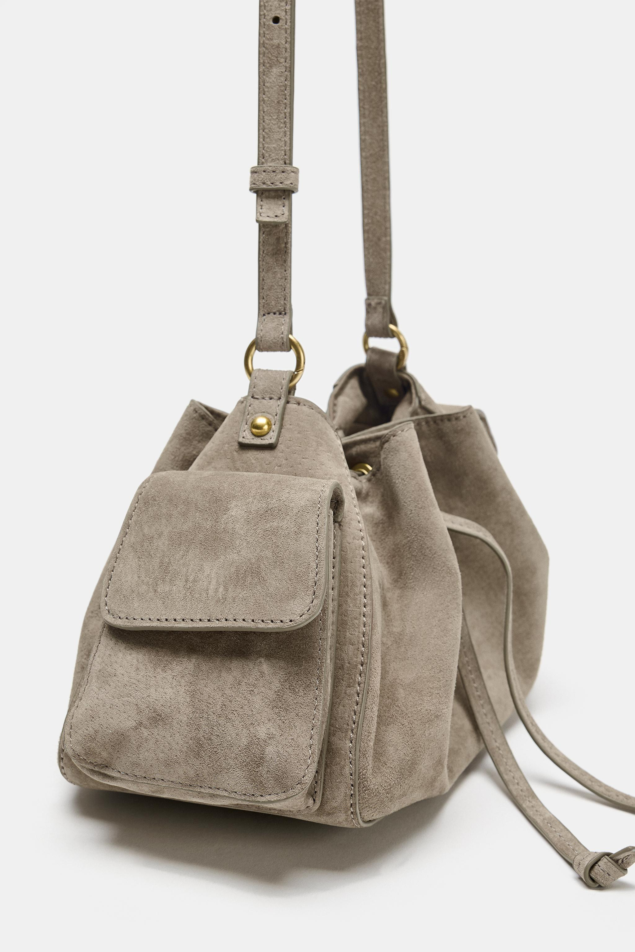 MINI LEATHER DRAWSTRING BAG | Zara US