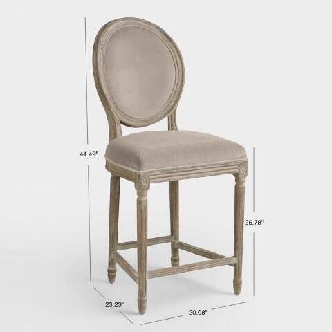 Round Back Paige Upholstered Counter Stool | World Market
