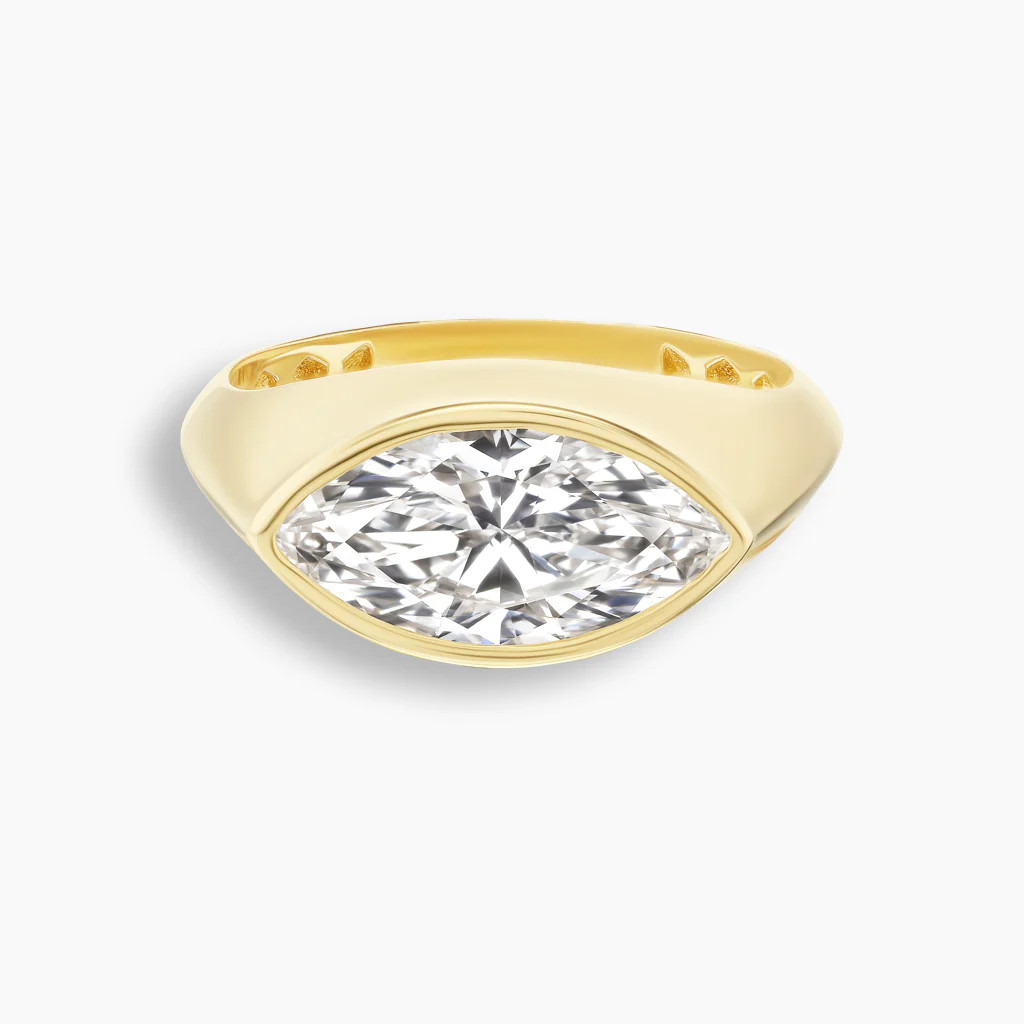 Marquise Diamond East West Evil Eye Pinky Ring | KBH Jewels LLC