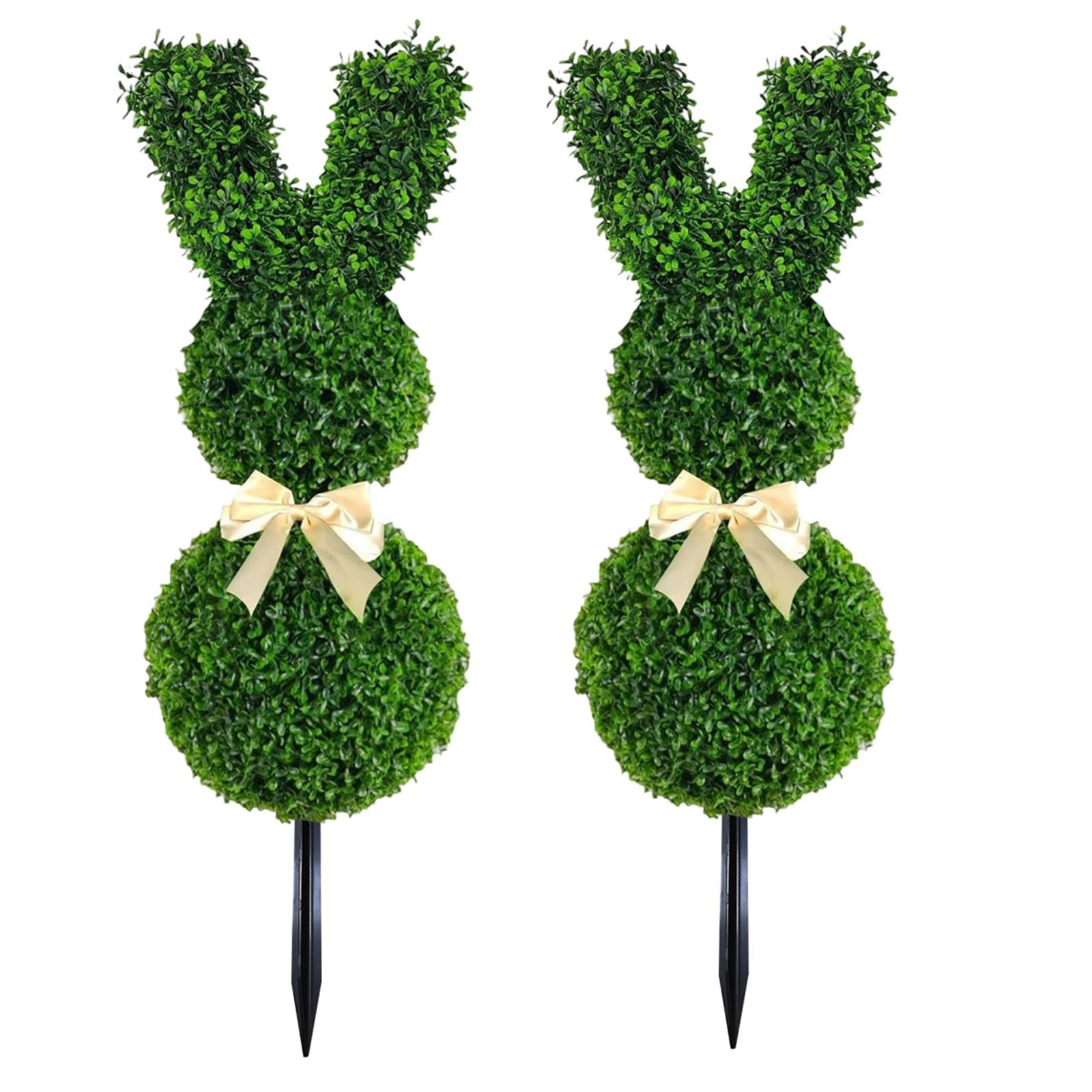 Easter Bunny Topiary Outdoor Large Rabbit Shaped Topiary Trees with Ground Spike,Artificial Bunny... | Amazon (US)