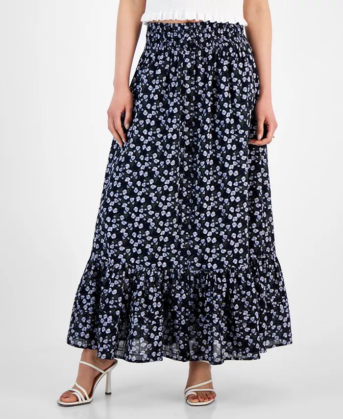 And Now This Women's Cotton Ruffled Smocked Maxi Skirt - Macy's | Macy's