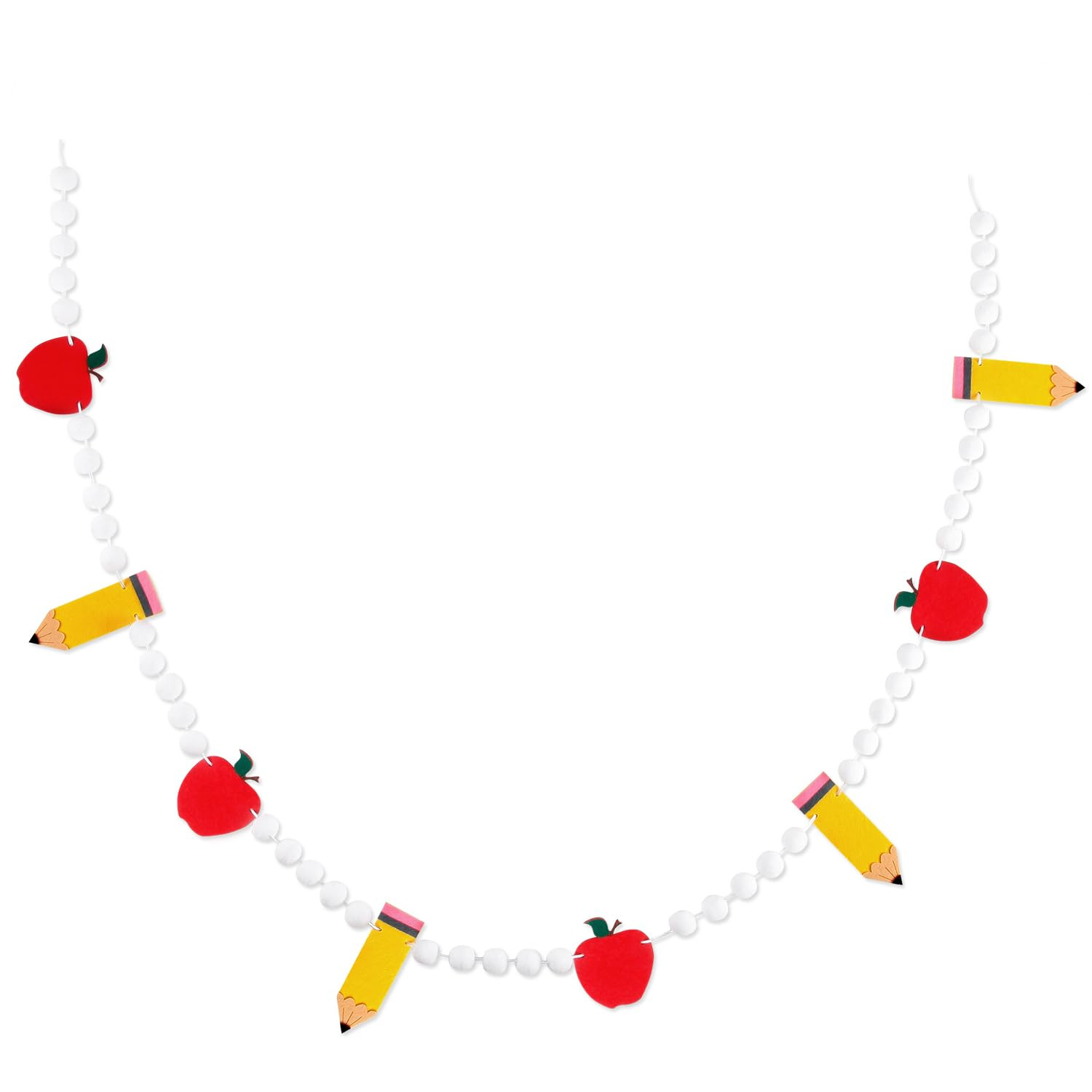 Quera Back to School Felt Banner Apple Pencil Pom Pom Ball Garland 5ft Welcome Back to School Han... | Amazon (US)