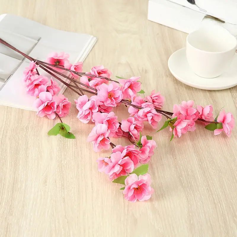 5pcs 63cm/ 24.8inch Tall Spring Peach Blossom Cherry Plum Bouquet Branch Silk Flower - Artificial... | Temu Affiliate Program