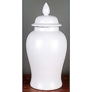 Home decor. Creamy White Ginger Jar. Dimension: 9 x 9 x 18. Pattern: Solid Porcelain. | Amazon (US)