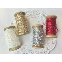 Tinsel Twine String, Metallic Gold, Silver, White, Red | Etsy (US)