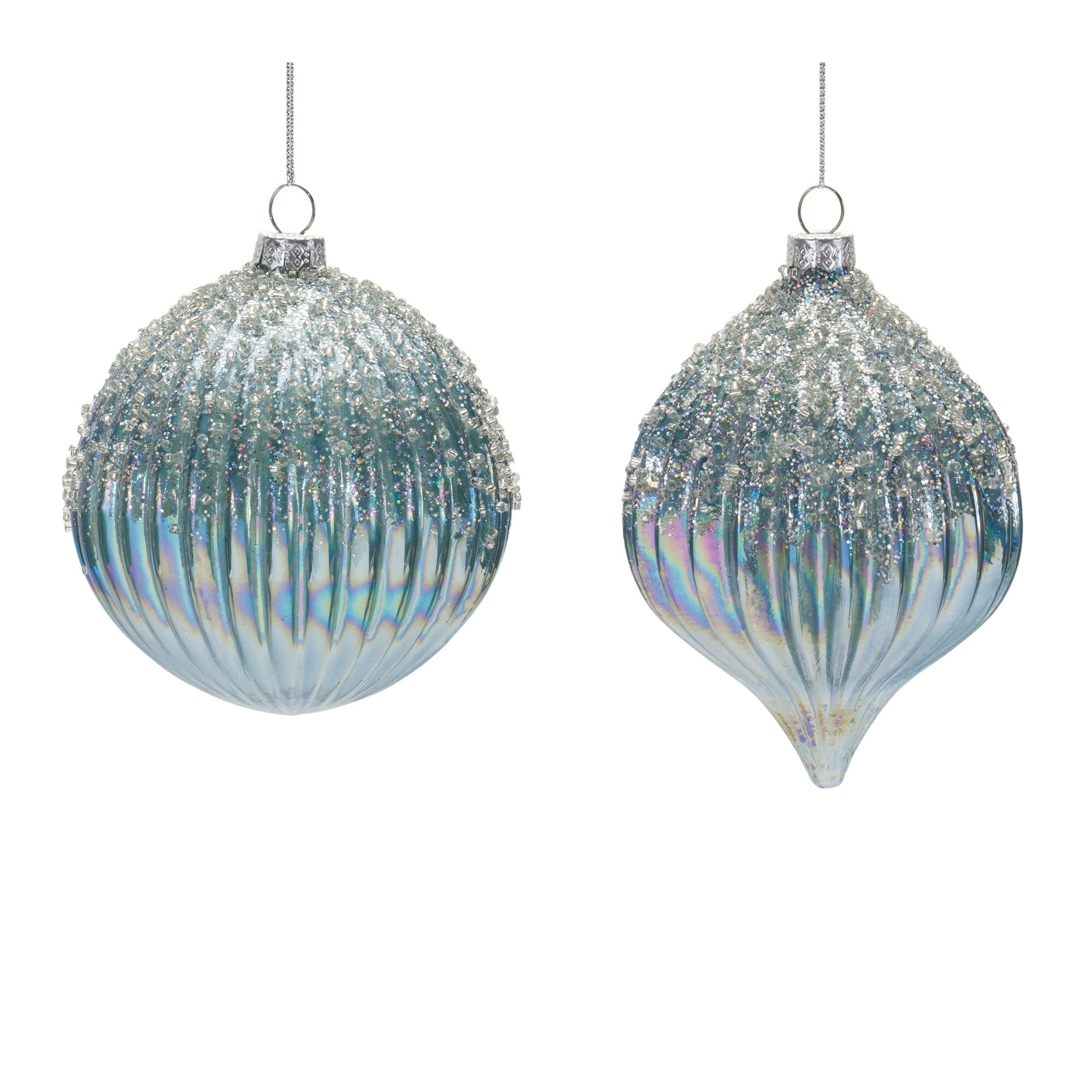 Beaded Irredescent Glass Ornament (Set of 6) | Bed Bath & Beyond
