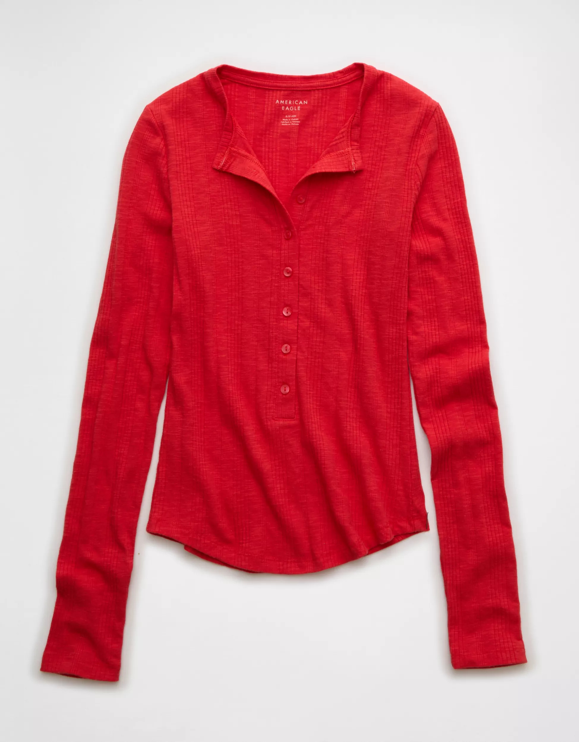 AE Long Sleeve Henley T-Shirt | American Eagle Outfitters (US & CA)