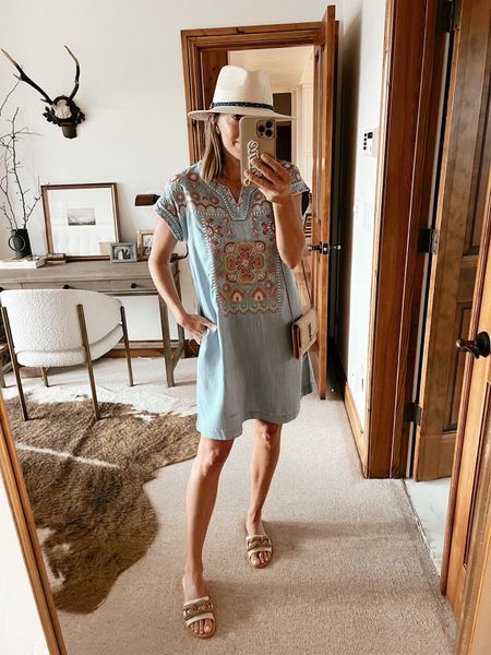 Embroidered floral dress for summer- size small 
Love these sandals 

#LTKshoecrush #LTKstyletip