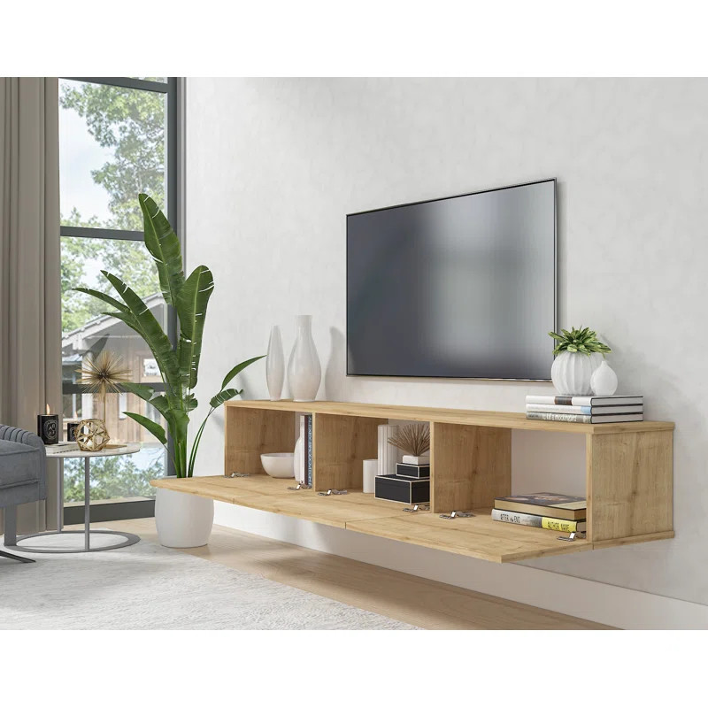 Ozge Floating TV Stand for 80" TVs - Sleek, Wall-Mounted Media Console | Wayfair North America