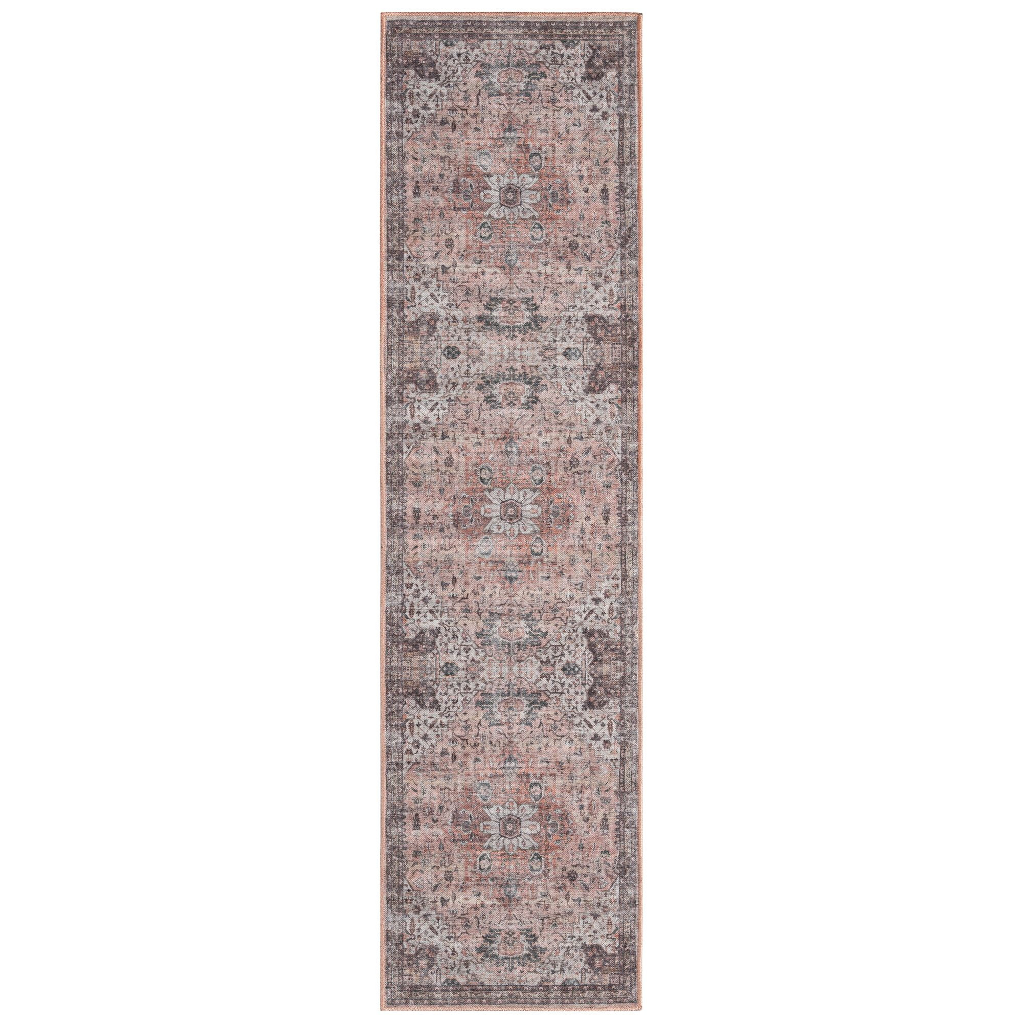 Everwash Callaghan Esther Medallion Machine Washable Area Rug, 1'11"x7'2", Rust/Ivory/Brown - Wal... | Walmart (US)
