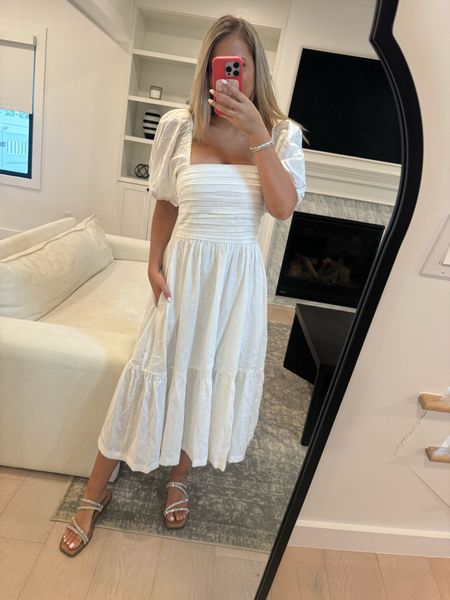 20% off this white, puff sleeve maxi dress from Abercrombie!! This is so adorable! Would be great for any brides too! 

#LTKStyleTip #LTKSaleAlert