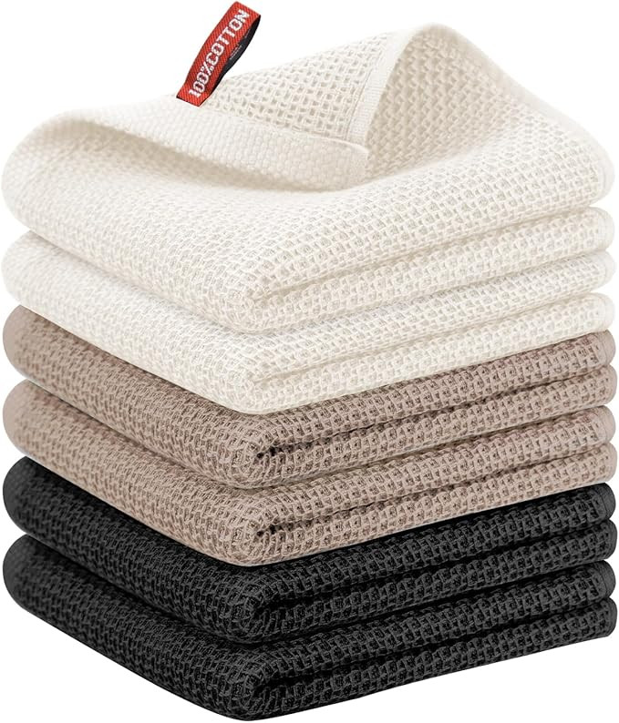 Nialnant 6 Pack Kitchen Hand Towels,100% Cotton Dish Towels for Kitchen,Extra Soft & Absorbent Di... | Amazon (US)